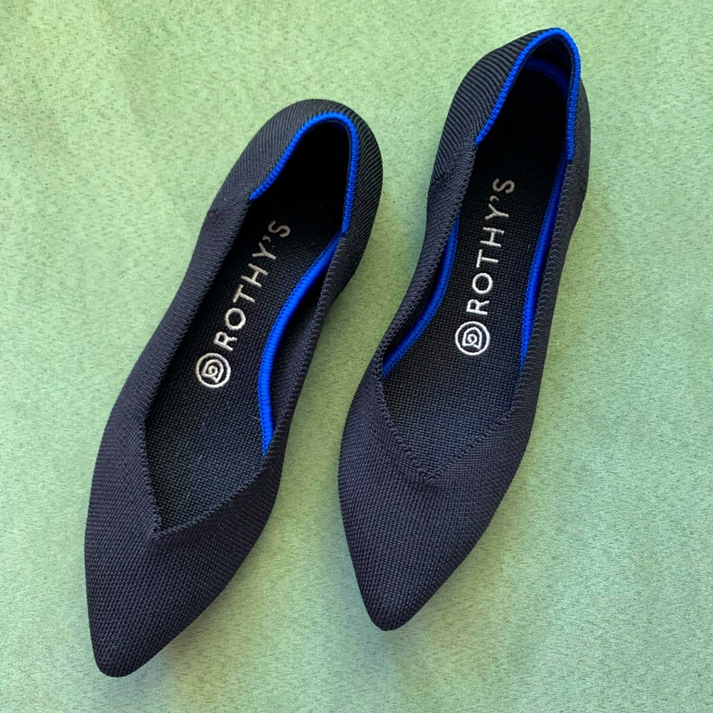Rothy’s The Point Flats in Black, 7.5W